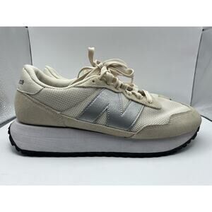 New Balance 237 Running Sneakers, Sea Salt Silver Metallic Women’s Size 8 USED
